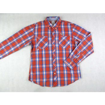   TOMMY HILFIGER KÉK-PIROS KOCKÁS HOSSZÚ UJJÚ FÉRFI (L) ING