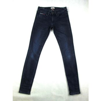   TOMMY HILFIGER LOW RISE SKINNY NŐI (S - W27 / L32) SÖTÉTKÉK SZTRECCSES FARMER