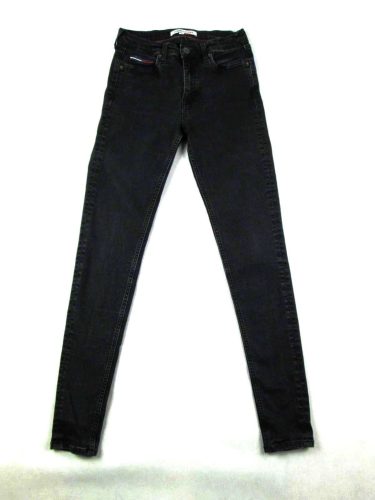 TOMMY HILFIGER NORA MID RISE SKINNY NŐI (S - W27 / L32) SÖTÉTSZÜRKE SZTRECCSES FARMER