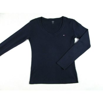   TOMMY HILFIGER NŐI (S) RUGALMAS SÖTÉTKÉK HOSSZÚ UJJÚ FELSŐ