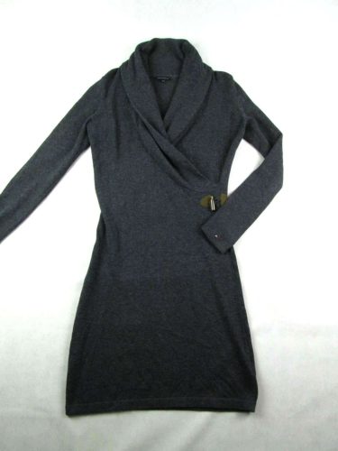 TOMMY HILFIGER NŐI (M) SÖTÉTSZÜRKE HOSSZÚ UJJÚ RUGALMAS RUHA