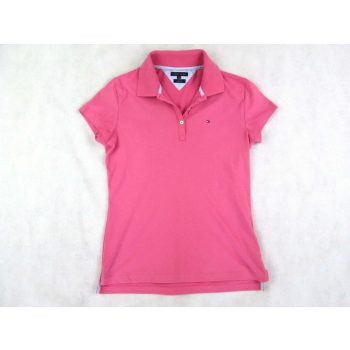   TOMMY HILFIGER RÖVID UJJÚ NŐI (M) RÓZSASZÍN RUGALMAS GALLÉROS FELSŐ