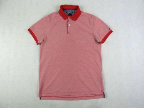 TOMMY HILFIGER SPORTOS ELEGÁNS RÖVID UJJÚ FÉRFI (M) PASZTELL-PIROS GALLÉROS PÓLÓ