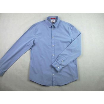   TOMMY HILFIGER SLIM FIT (XL) ELEGÁNS HOSSZÚ UJJÚ FÉRFI RUGALMAS PASZTELL-KÉK ING