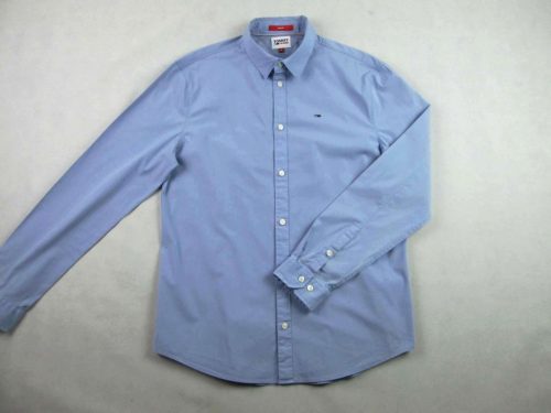 TOMMY HILFIGER SLIM FIT (XL) ELEGÁNS HOSSZÚ UJJÚ FÉRFI RUGALMAS PASZTELL-KÉK ING