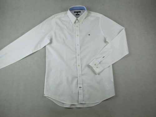 TOMMY HILFIGER SLIM FIT FÉRFI (L) ELEGÁNS HOSSZÚ UJJÚ FEHÉR SZTRECCSES ING