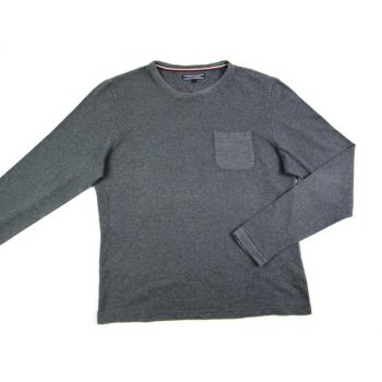  TOMMY HILFIGER SZÜRKE FÉRFI (L) HOSSZÚ UJJÚ RUGALMAS PÓLÓ FELSŐ