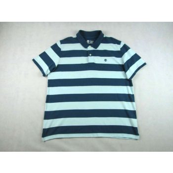   TIMBERLAND SPORTOS ELEGÁNS SÖTÉTZÖLD-VILÁGOSZÖLD CSÍKOS RÖVID UJJÚ FÉRFI (2XL) GALLÉROS PÓLÓ