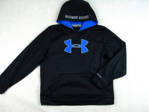 UNDER ARMOUR KAMASZ XL / GYEREK FEKETE-KÉK SPORTOS KAPUCNIS PULÓVER