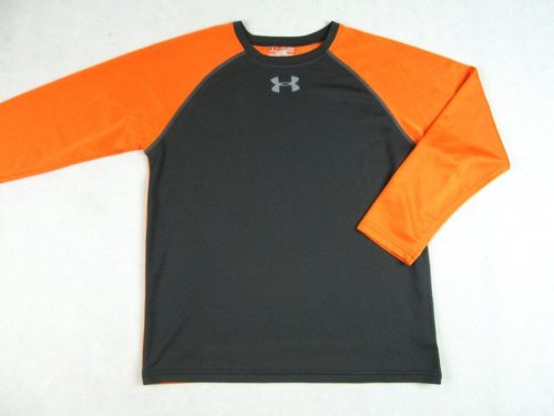 UNDER ARMOUR KAMASZ / GYEREK (YXL) SÖTÉTSZÜRKE-NARANCSSÁRGA RÖVID UJJÚ SPORT FELSŐ