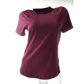   UNDER ARMOUR RÖVID UJJÚ NŐI (L) BORDÓ RUGALMAS SPORT FELSŐ PÓLÓ