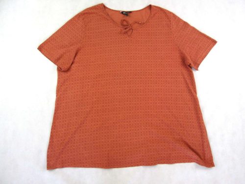ULLA POPKEN ELEGÁNS CSINOS RÖVID UJJÚ NŐI (3XL / 4XL) TÉGLA SZÍNŰ KÖNNYED FELSŐ