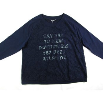   ULLA POPKEN ELEGÁNS HOSSZÚ UJJÚ NŐI (2XL / 3XL) SÖTÉTKÉK KÖNNYED FELSŐ