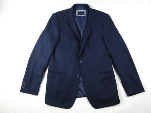 VAN KOLLEM FÉRFI (L) ELEGÁNS NAGYON KOMOLY KEVERT GYAPJÚ ÉJ SÖTÉTKÉK ZAKÓ