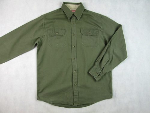 WRANGLER FÉRFI (S) ELEGÁNS MILITARY-ZÖLD HOSSZÚ UJJÚ ING
