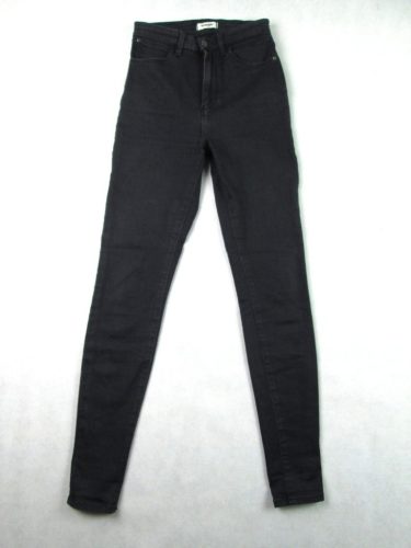 WRANGLER SUPER HIGH SKINNY NŐI (XS - W25 / L32) SÖTÉTSZÜRKE-FEKETE MAGAS DEREKÚ SZTRECCSES FARMER